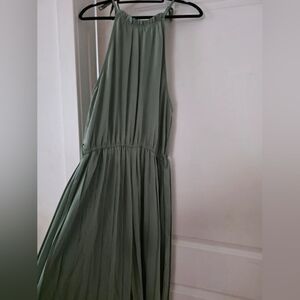 Elegant Green Halter Dress